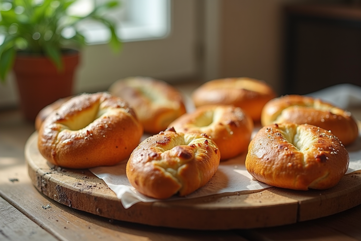 Pain breton frais sur table en bois rustique
