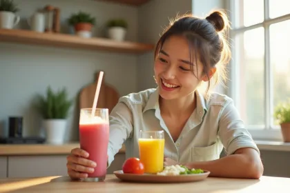 Consommateurs choisissant des substituts de repas en boissons et barres