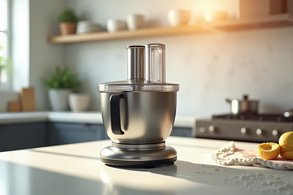Ustensiles variés pour préparer des pâtes maison avec un robot culinaire