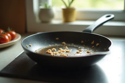 Cuisiner dans une poêle non assaisonnée et ses risques pour la santé