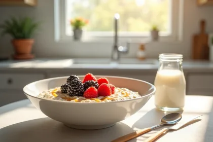 Porridge préparé avec des ingrédients pauvres en glucides