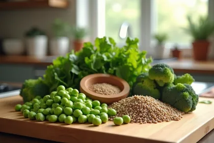 Haricots blancs et pois chiches riches en protéines végétales