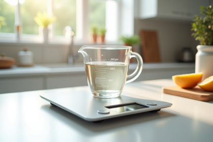 Verre mesure 300 ml avec balance de cuisine lumineuse